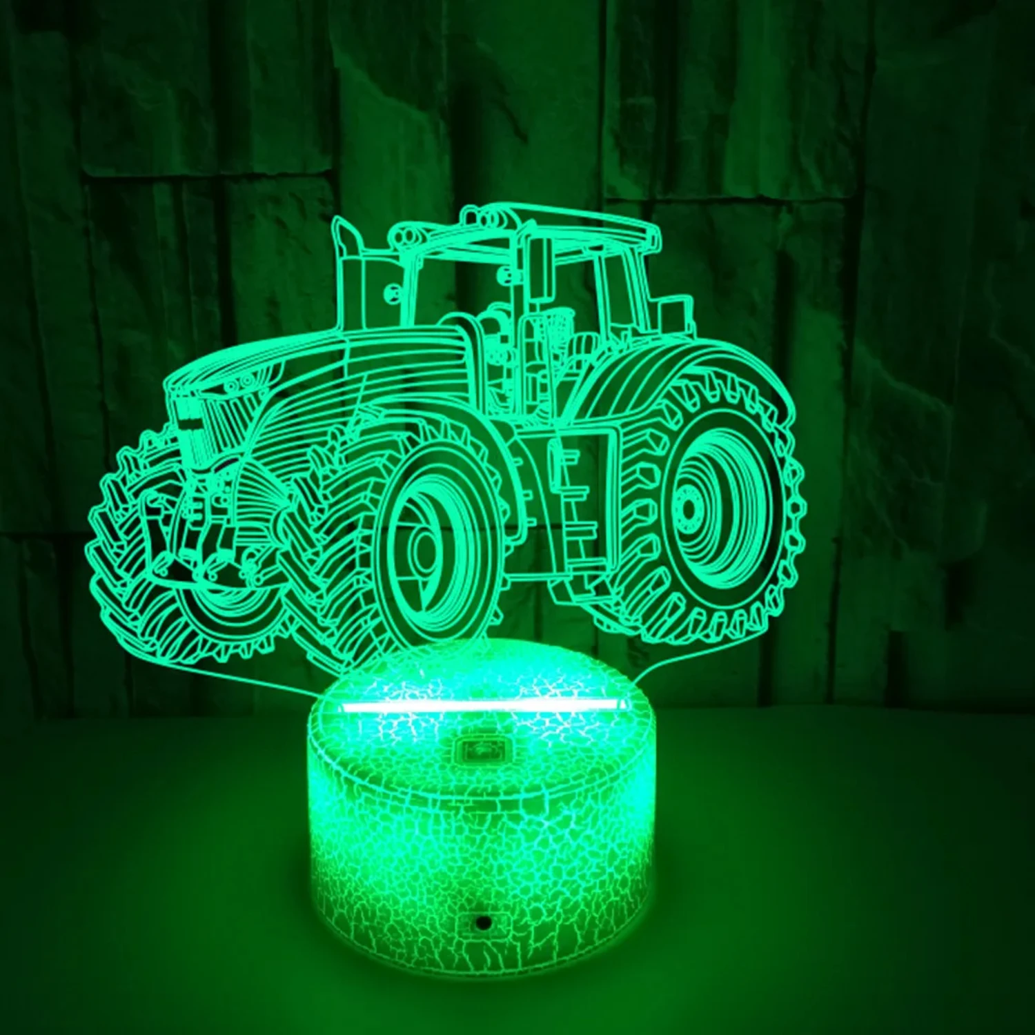 New 3D Illusion Lamp Tractor Night Light  Bedroom Decoration Led Table Desk Lamp Tractor Gifts  Boys Child Nightlight