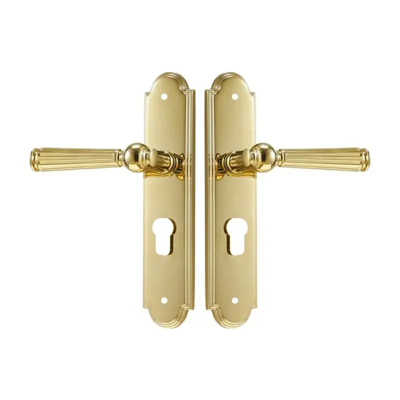 

Brass Door Lever Set Modern Villa Bedroom Gold Chrome New Classic Solid Wood Interior Lock Set Dummy Lock useful, and durable
