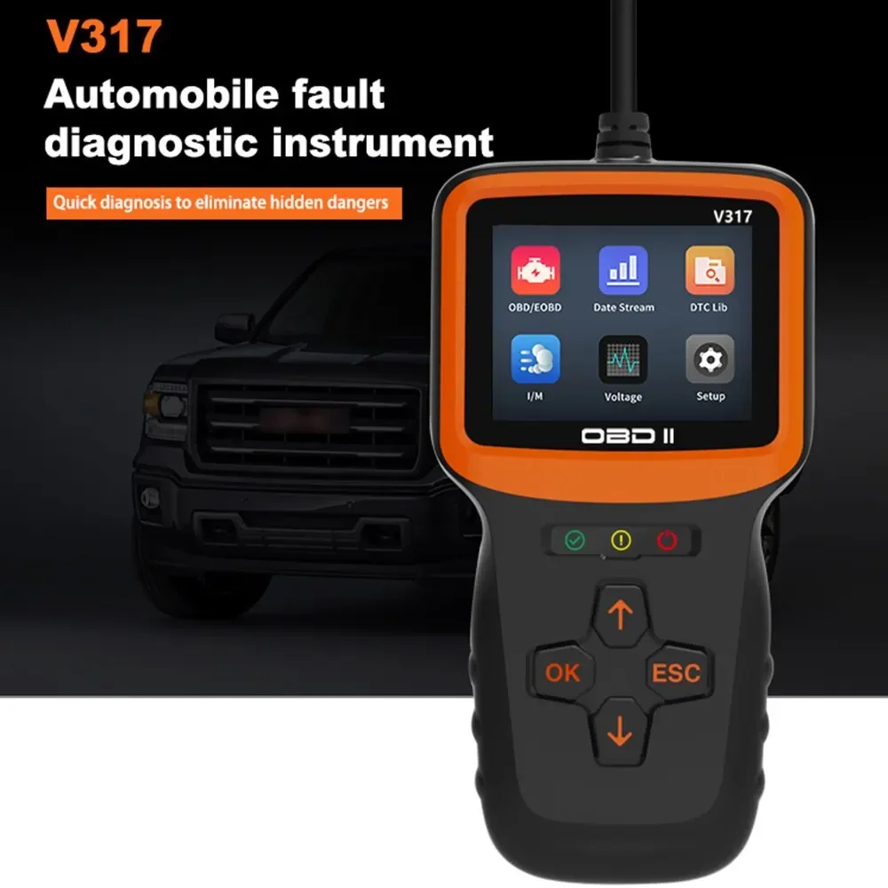 V317 Car  Diagnostic Tool Engine Fault Diagnosis OBD 2 Automobile Fault Detector OBD  EOBD Real-time Oxygen Sensor Te