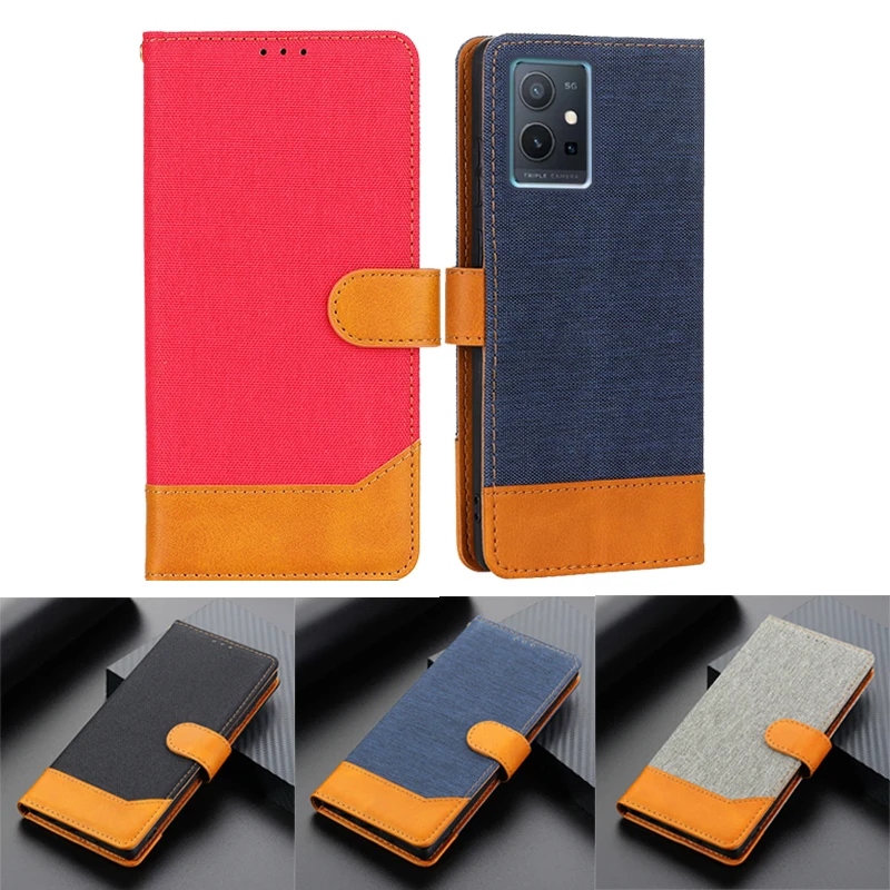 Plain Case For Vivo Y10 Y21A Y21e Y21t  Wallet Cover For Vivo Y75 Y55 Y33S 5G V2127 V2166A Y33T Case with Card Pocket