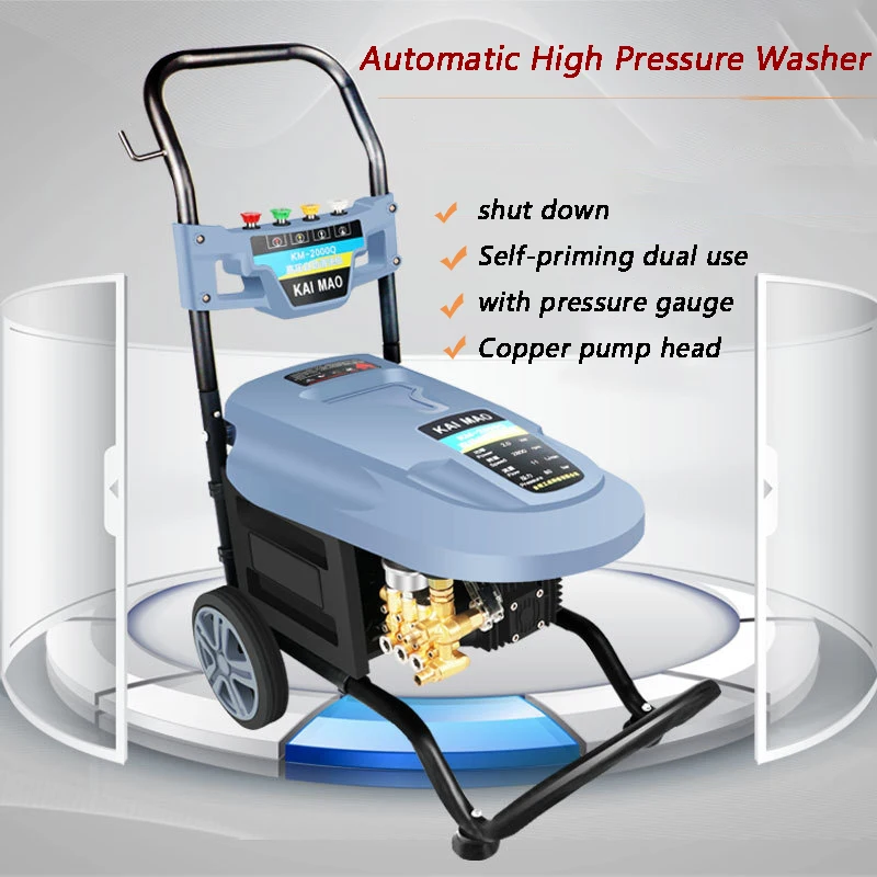 220V High Pressure Washer Household Foam Lance Water Gun Car Washer Pump 13L/Min For Commercial Car Wash Farm Clean Tools 2000W