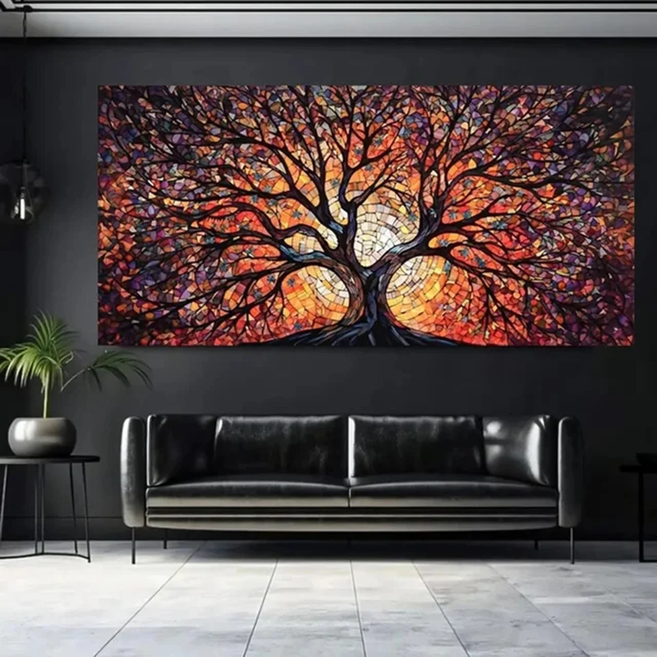 

Yggdrasil Landscape Stained Glass Tree of Life DIY 5D Diamond Painting Cross Stitch Mosaic Diamond Embroidery Mythology Gift