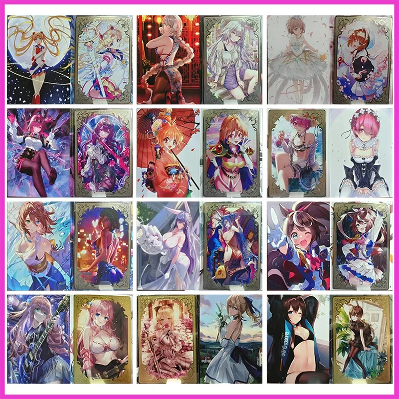 

Anime Goddess Story Rare DIY Metal Refractive Flash Cards Tsukino Usagi Kafka Toys for boys Collectible Cards Birthday Gifts