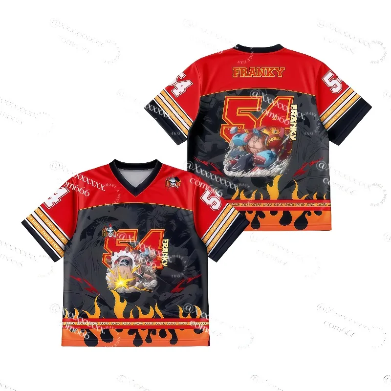 Camiseta nueva de una pieza Franky Anime dibujos animados béisbol deportes adultos verano niños manga corta Casual Top