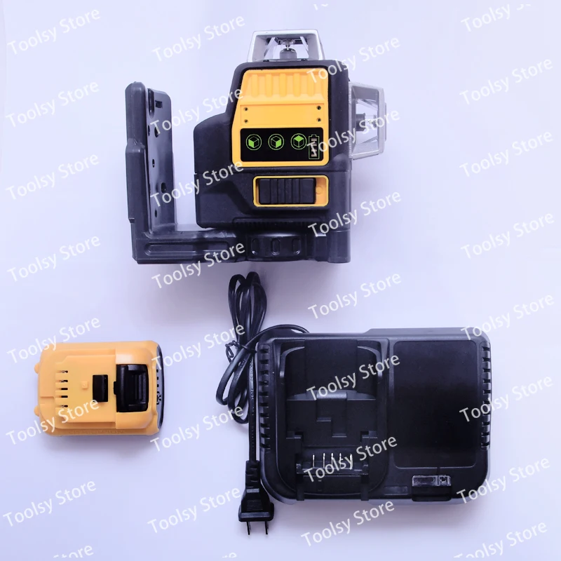 مستوى الليزر 12 فولت 1:1 DW089LG التسوية الذاتية 12 سلك 3X360 الضوء الأخضر داخلي وخارجي