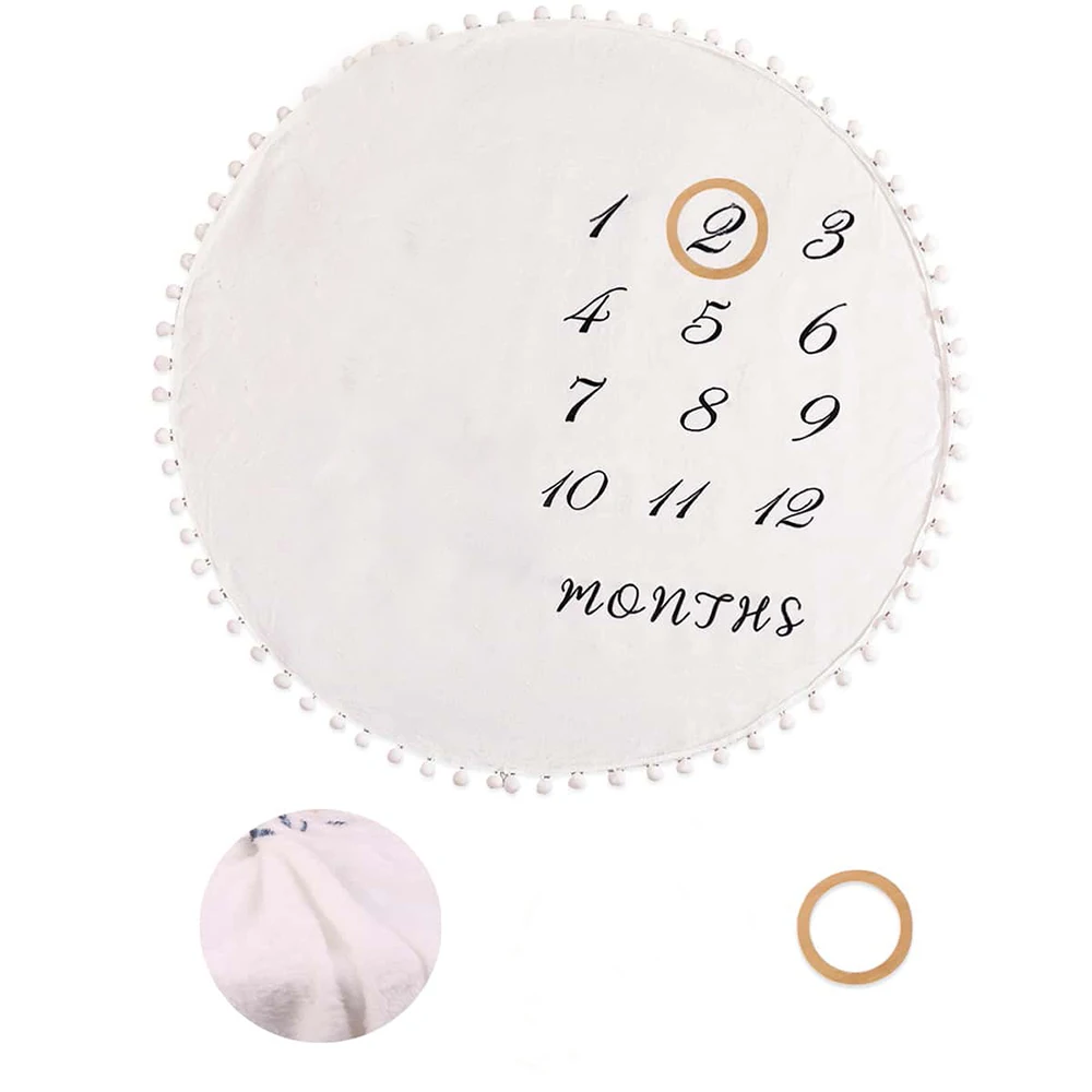 Flannel Month Milestone Blanket Baby First Year Calendar Monthly Growth Chart Shower Gift Newborn Photography  Backdrop