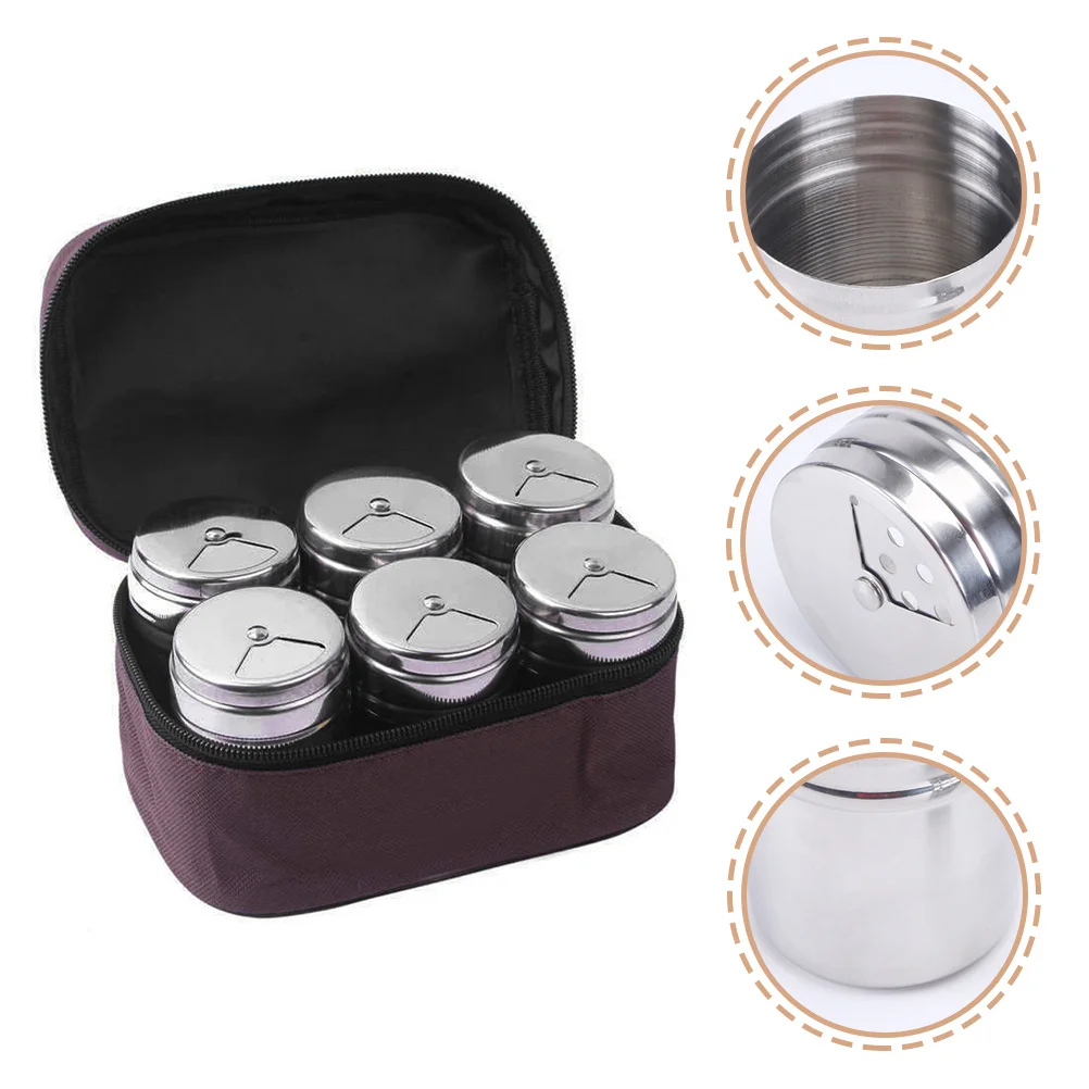 

1Set Portable Stainless Steel Spice Shaker Rotatable Lid Spice Bottles Adjustable Seasoning Dispenser for Camping Bbq