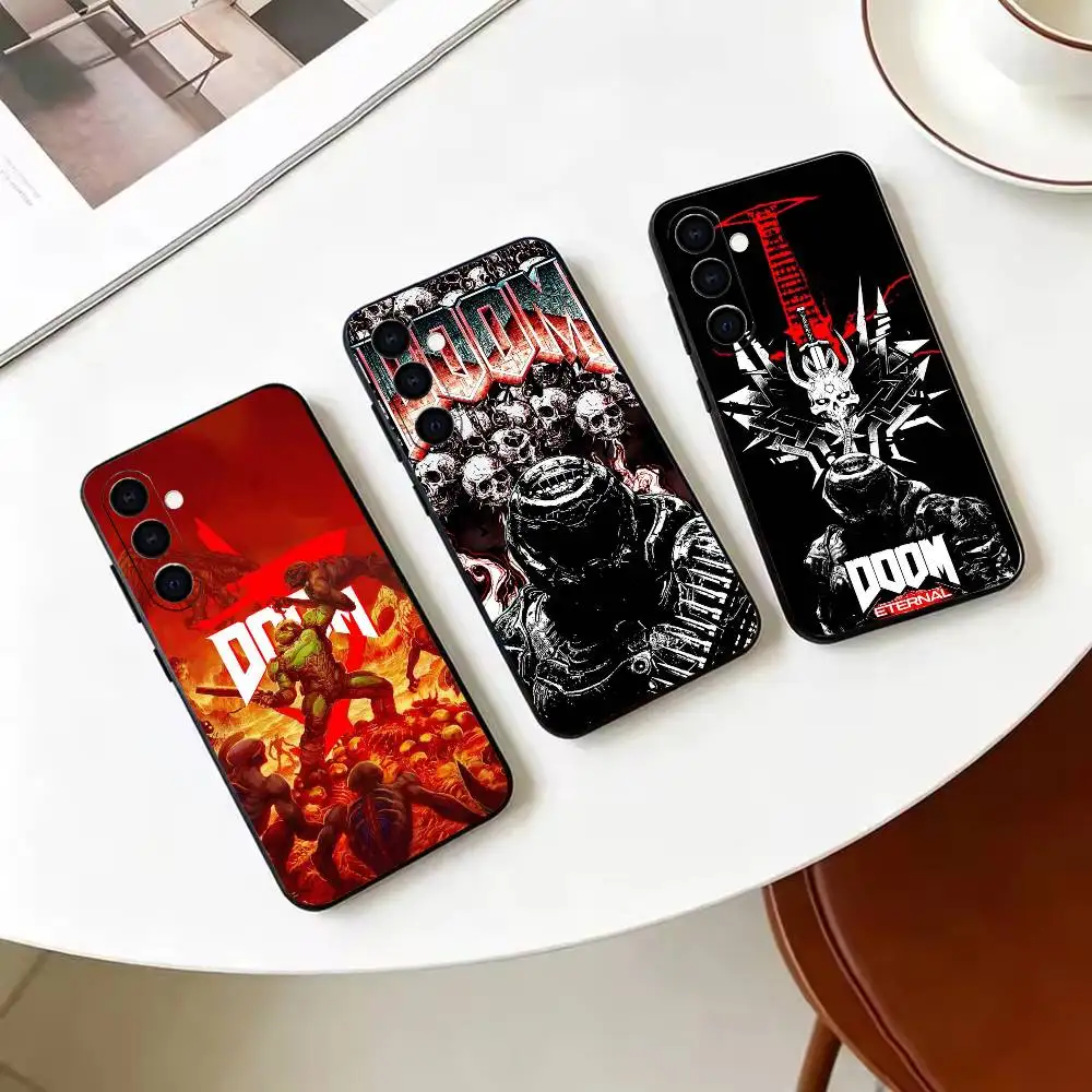 Game doom-a Soft Silicone phone Case for Samsung Galaxy A73//A72/A70/A53/A52/A51 - Black
