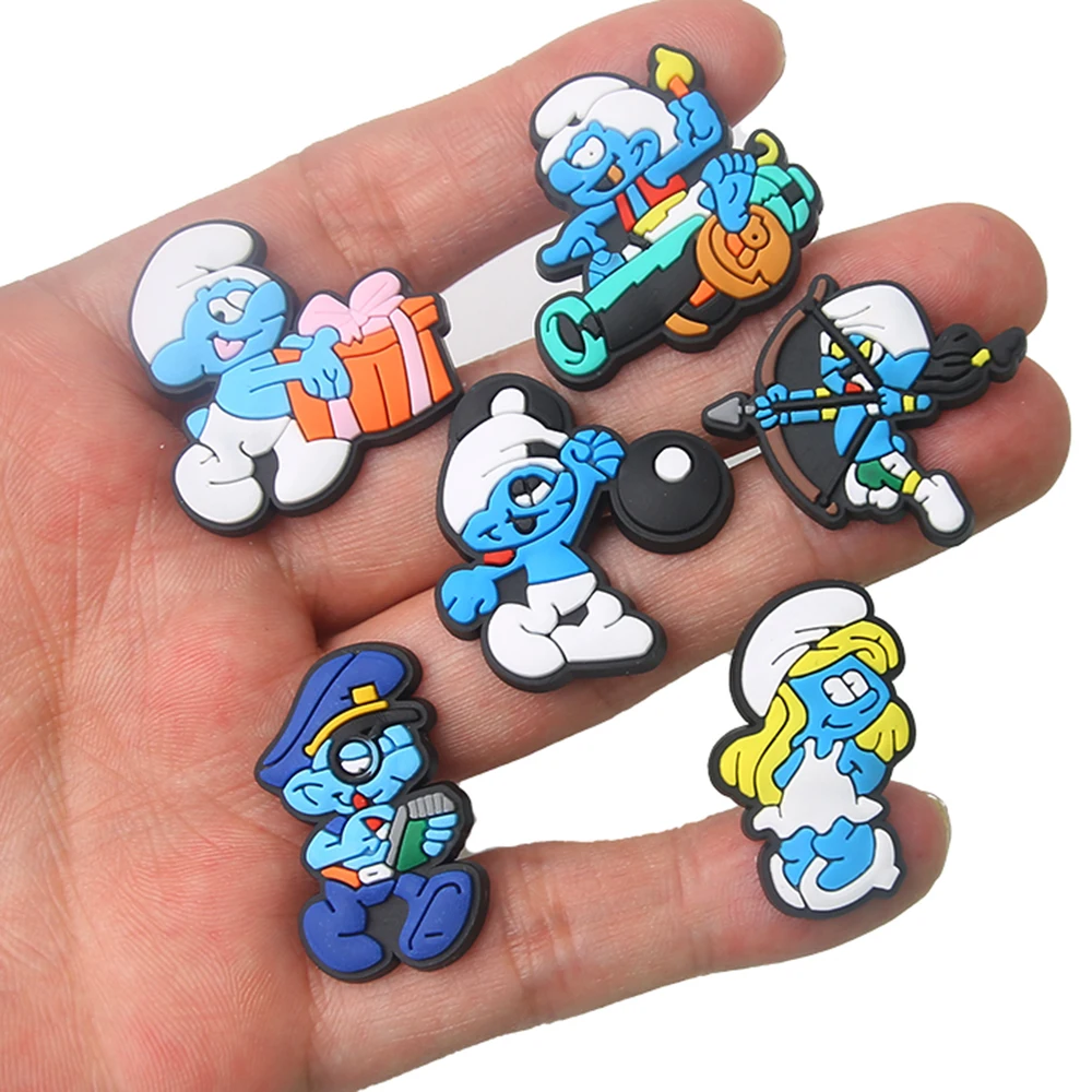 1pcs Blue Cartoon Shoe Charms Designer for Shoe Accessories Dreations for Sandals Sneaker Classic Clog Kids X-mas Gift Hot Sale image 3