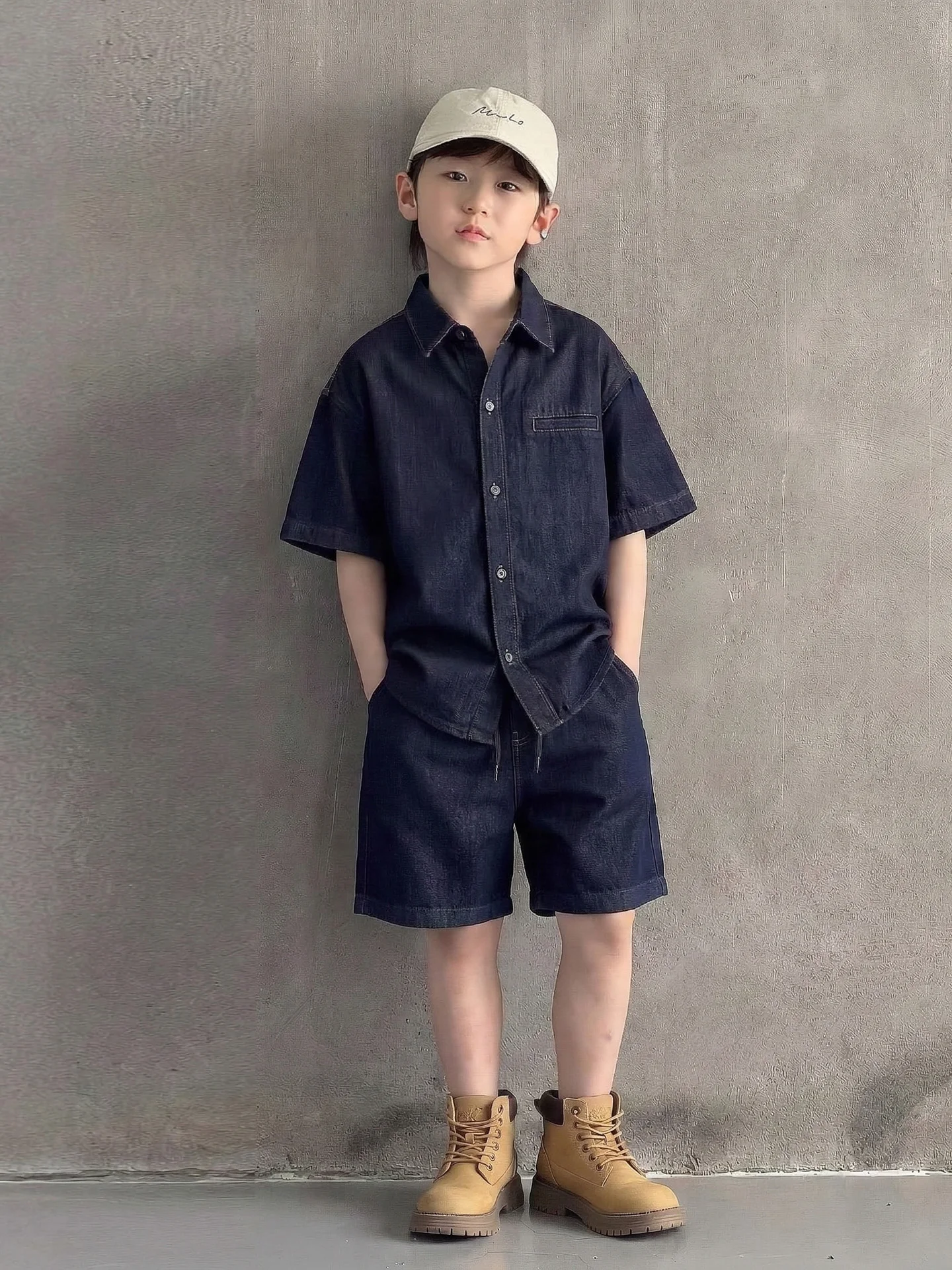 boys'-casual-denim-set-summer-new-style-short-sleeve-shorts-two-piece-suit-children's-summer-clothing-breathable-comfortable