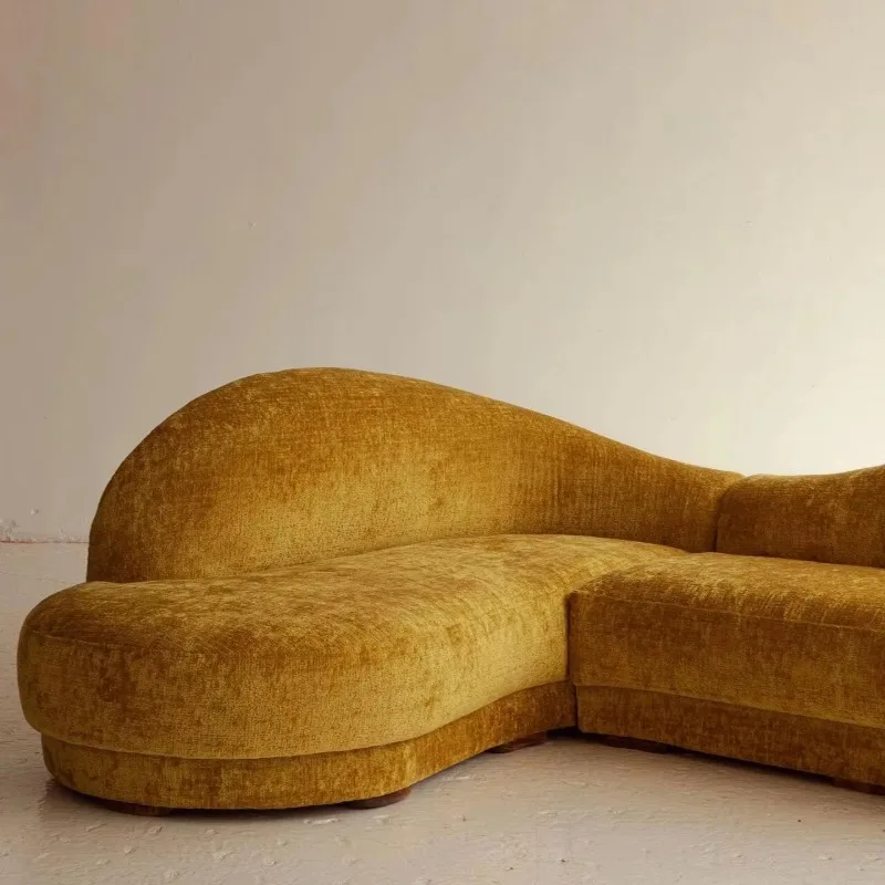 Corner sofa with multiple seats Wave design Living room Hotel lobby