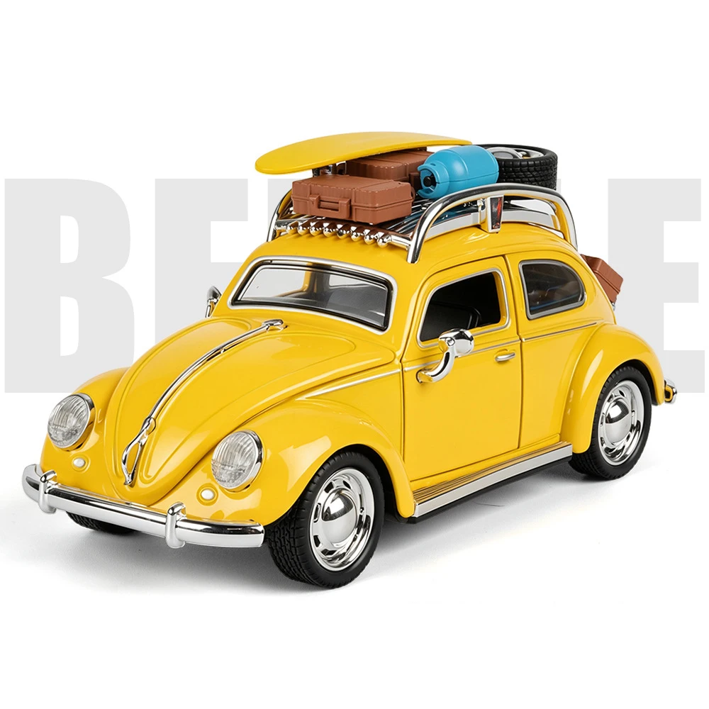 1:32 Beetle CC Car Model Toy Doors Opened Sound Light Pull Back Alloy Diecast Miniature Vehicle Metal Toys Great Collectible