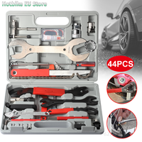 44pcs Bicycle Repair Kit with Tool Box Chain Breaker Cutter Crank Puller Flywheel Removal Bike Wrench Fix Tool