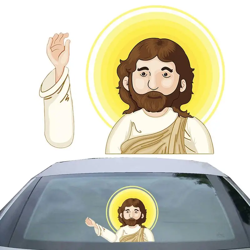 Christmas Car Decals Automobile Rear Windshield Decorative Labels Holiday Decals Seasonal Jesus Decor For SUVs RVs Sedan Cars