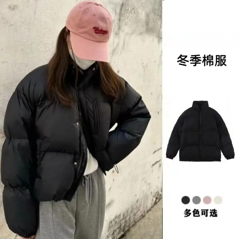 فتاة الشتاء سترة مبطنة بالقطن رشاقته قصيرة نمط الوقوف طوق القطن وسادة مبطنة معطف الموضة فضفاضة تنوعا الدوبامين الساخن