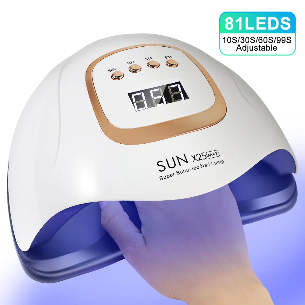 SUN X25MAX 81LED UV Lamp for Nails Drying Quick Curing All Gel Nail Polish Professional Powerful UV Light Dryer Manicure Salon