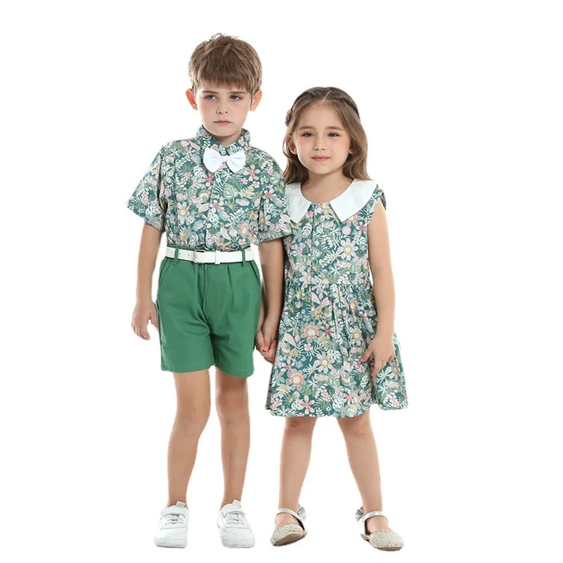 

2022 Summer Floral Dress Girls New Princess Dress Fashion Baby Cotton Short Sleeved Children's Clothing Kids Classics Clothies