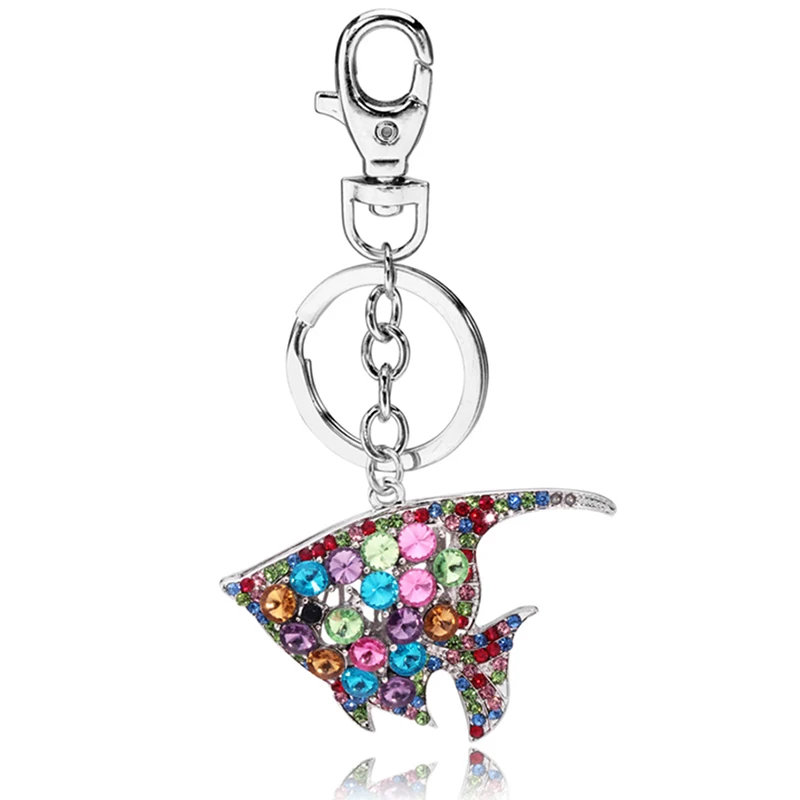 TOGORY Cute ladybug Crystal Rhinestone Keyrings Key Chains Rings Holder Purse Bag For Car Lovely Keychains Wholesale