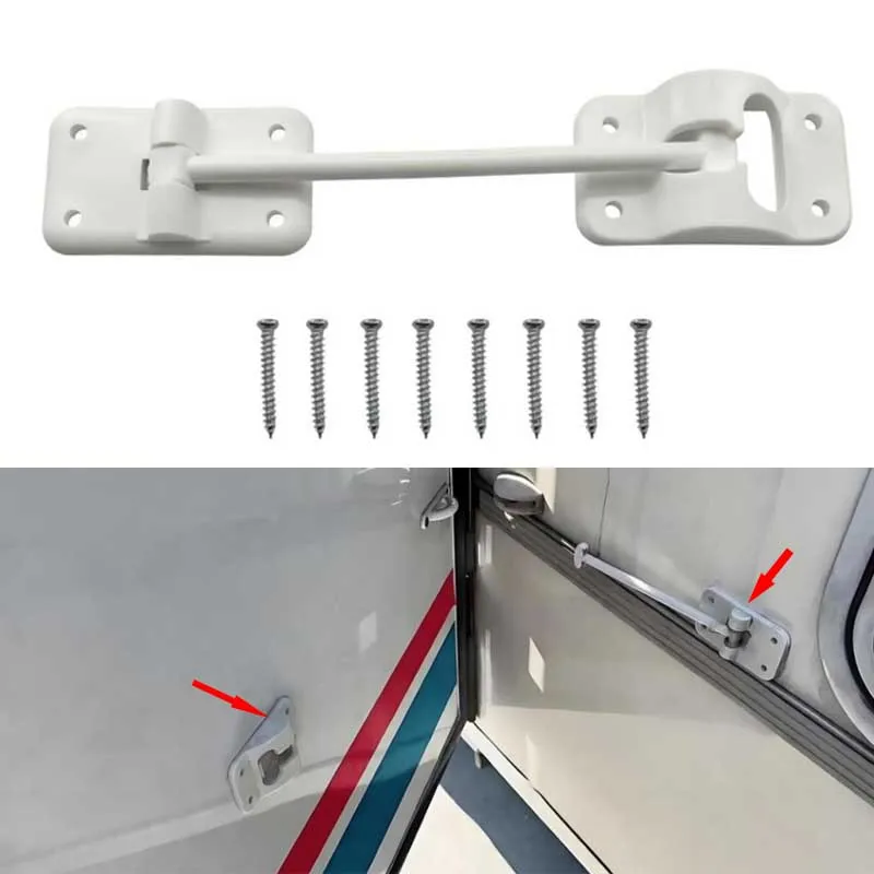 

Комплект из 1 шт. для Т-образной защелки входной двери автодома - универсальный внешний дверной фиксатор с крепежными винтами, высококачественный, белый цвет