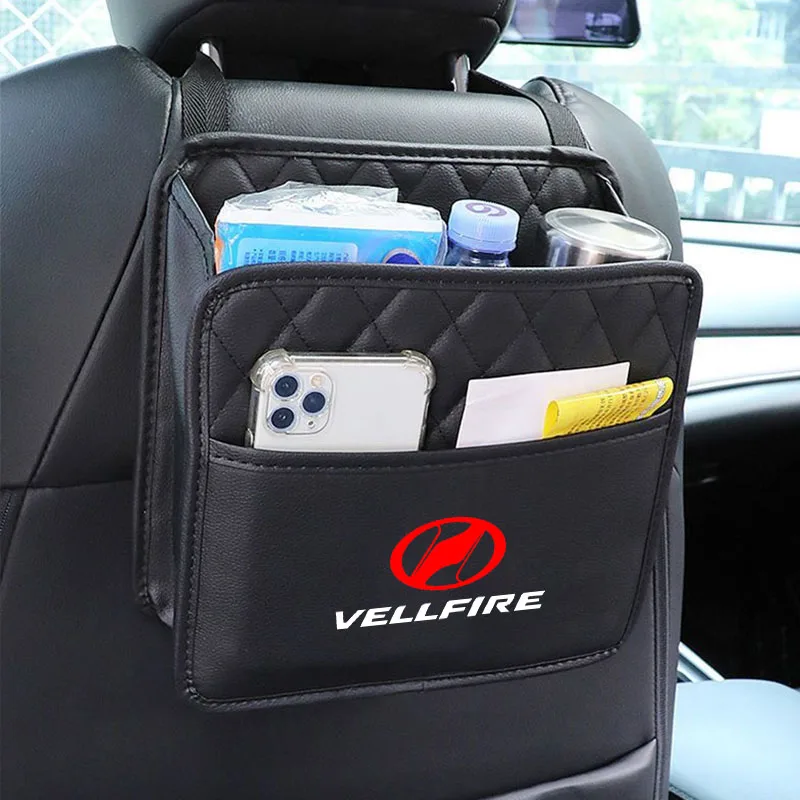 Car Seat Back Organizer Bag Stowing Tidying Multi Hanging PU Leather  for Toyota VELLFIRE Car Accessories Automobile protection