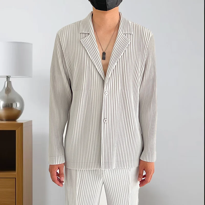 Miyake Pleated Suit Jacket 2025 Spring Senior Sense Commuting Office Men Women with The Same Paragraph Casual Wild Cardigan