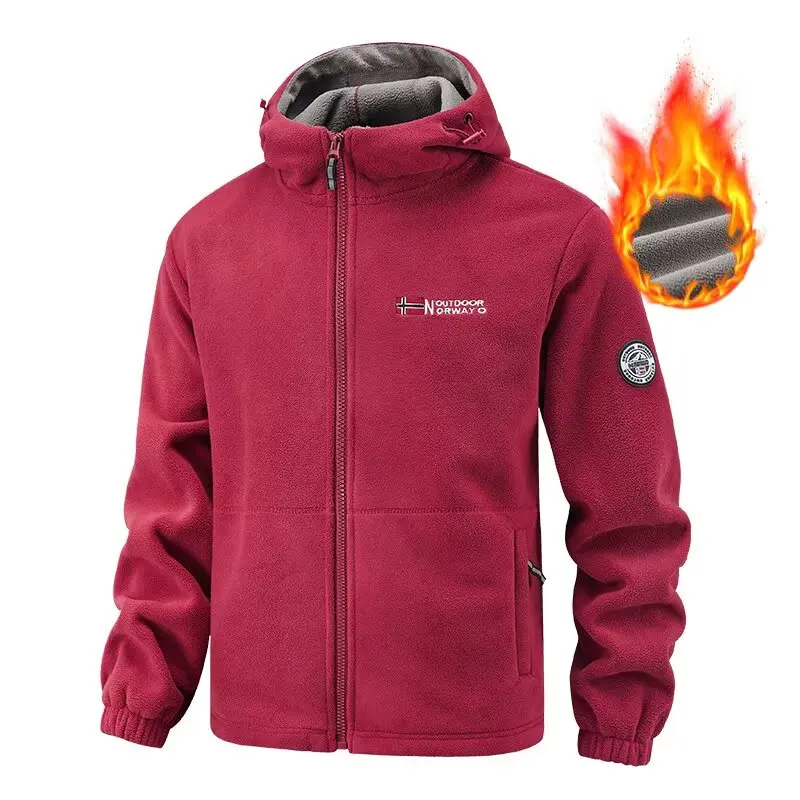 A piece that can get you through winter Men & Women's Outdoor Fleece Jacket - Fall/Winter, Hooded, Windproof, Warm for Cold Days