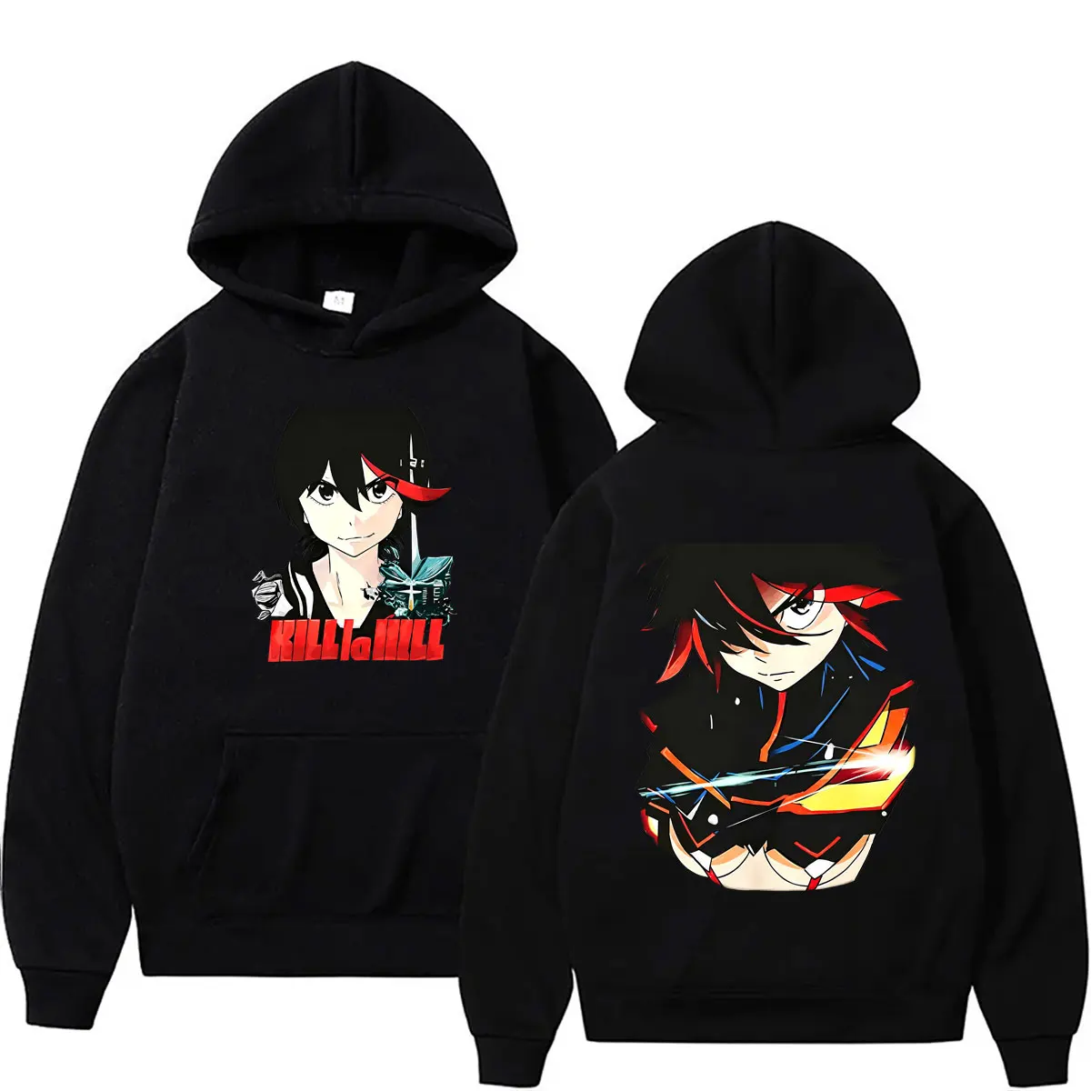Anime Kill La Kill Matoi Ryuko Graphic Hoodie Men Women Manga Oversized Streetwear Men's Fashion Casual Vintage Pullover Hoodies