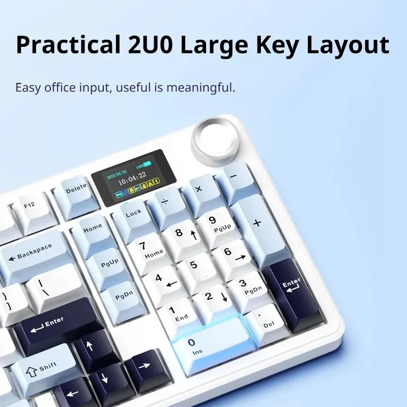 AULA F99MAX Tri-mode Mechanical Keyboard 98% Smart Display Knob Hot Swappable Gasket 8000mAh RGB For PC Mac Laptop