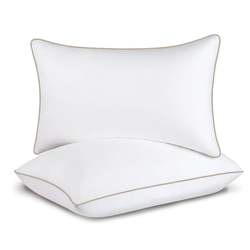 WQSPRING Goose Feathers Pillows Hotel White Goose Down Pillows Soft Bed Pillow Cotton Cover Sofa Body Waist Cushion Pad Pillow
