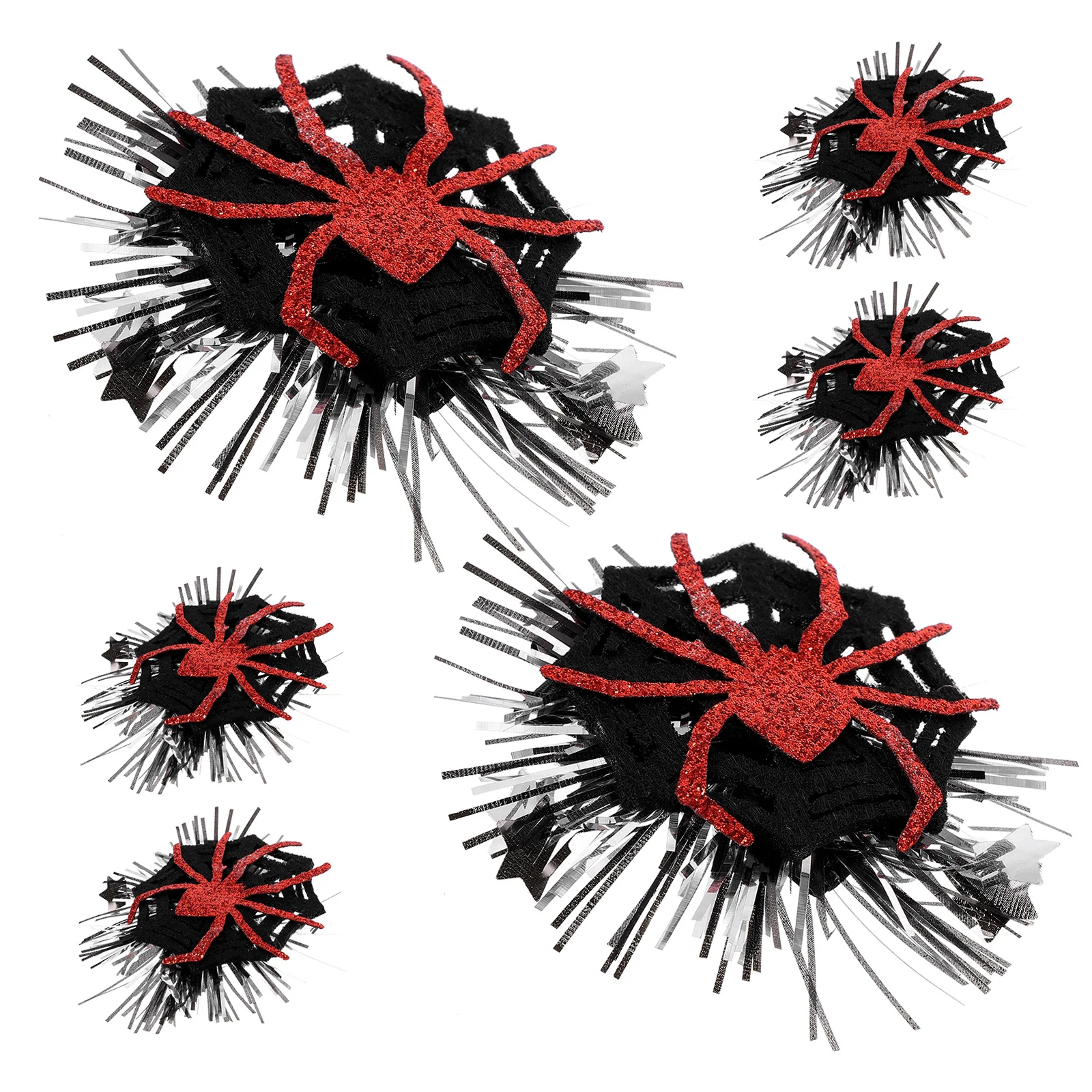 

6pcs Spider Web Hairpin Headdress s Party Halloween Costume Novelty Gauze Clips Flat Felt Women Teens Girls