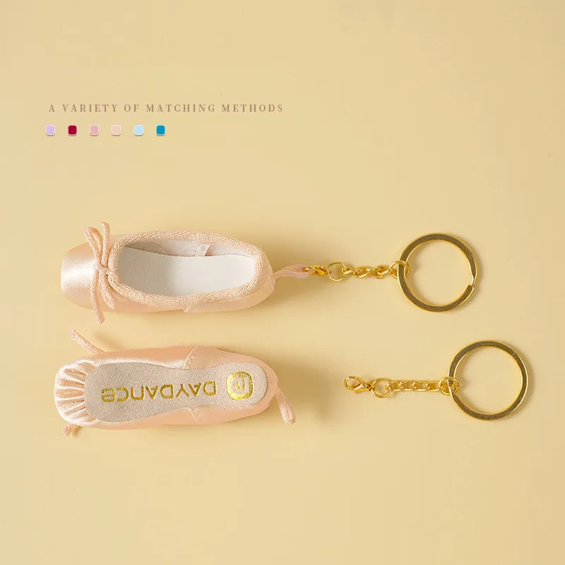 Handmade Mini Satin Pointe Shoes Keyring Ballet Shoe Cute Keychain Ballet Accessories Ballet Charm Chain Bag Pendant Ballet Gift