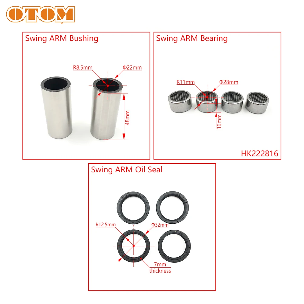 OTOM Motorcycle New Swing ARM Maintenance Kit Roller Needle Bearing Oil Seal Bushing For KTM EXC SXF XCF HUSQVARNA FC FE TC TE