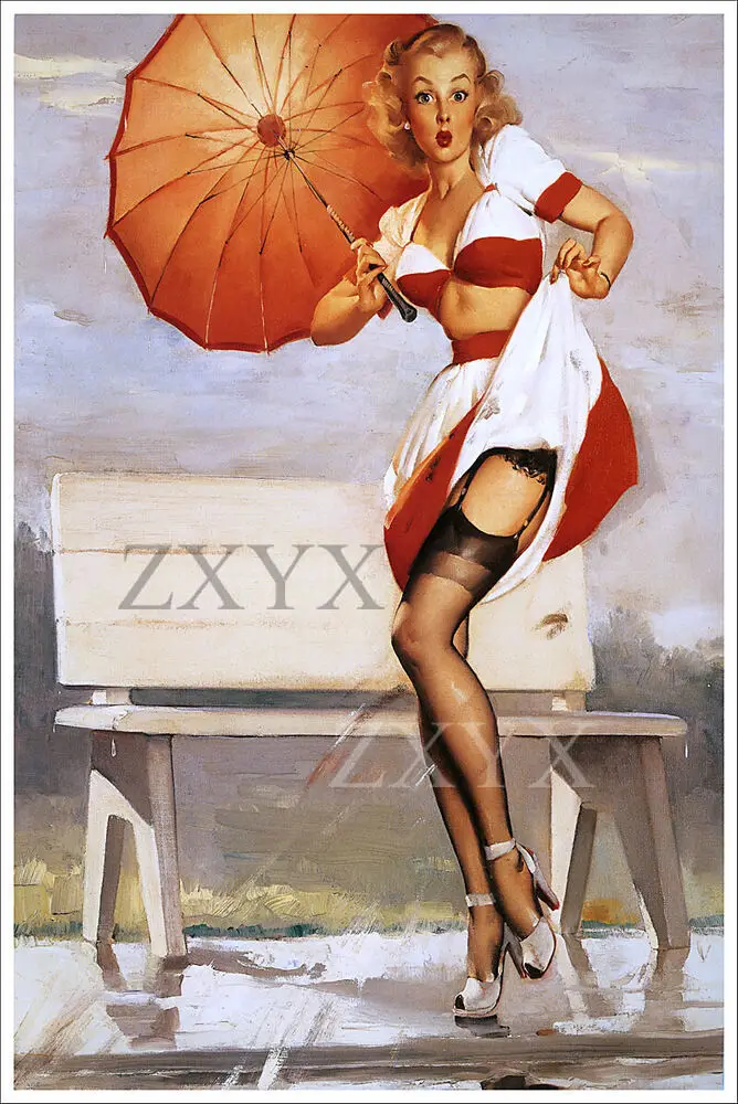 Ive Been Spotted Artist Gil Elvgren Vintage Classic PinUp Girl Poster Print