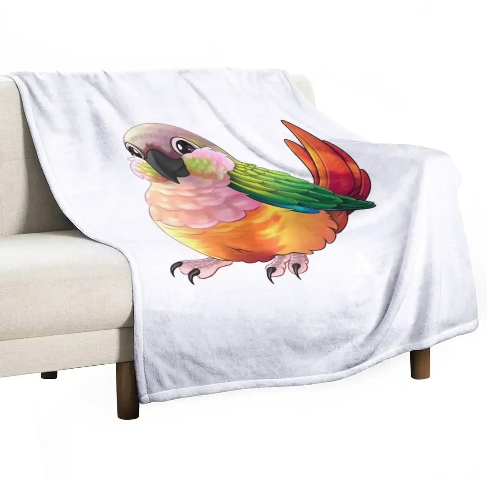 Pineapple Green-cheek Conure Throw Blanket Quilt Camping Furrys Blankets