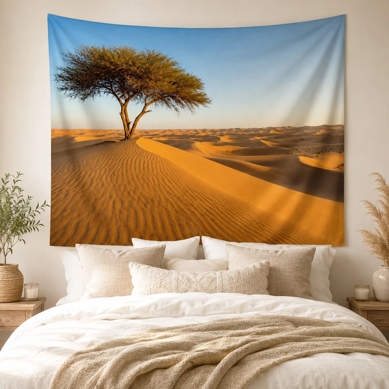

Desert Tree Tapestry Wall Hanging Landscape Scenery Large Fabric Wall Tapestries Boho Home Room Decor for Living Room