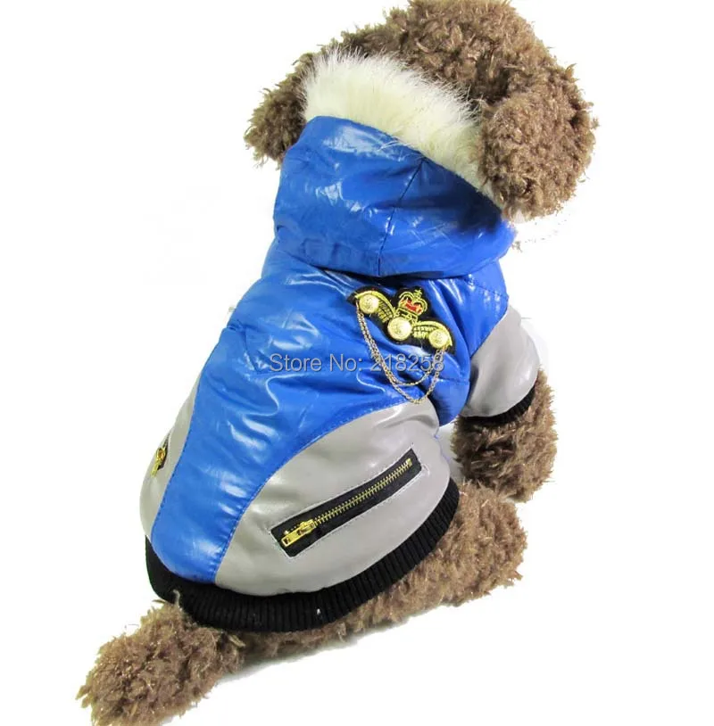 Blue Autumn Winter Puppy Pet Dog Jacket Coat For Small Dogs Hoodies Warm Chihuahua Yorkies Clothes Pets Clothing