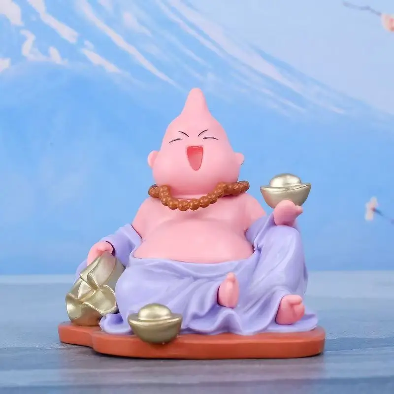 Figura de Dragon Ball Z de Anime Yuanbao Majin Buu, figuras de acción de Buu sentado y gordo, estatua de PVC de 9cm, decoración de escritorio, modelo de muñeca, Juguetes