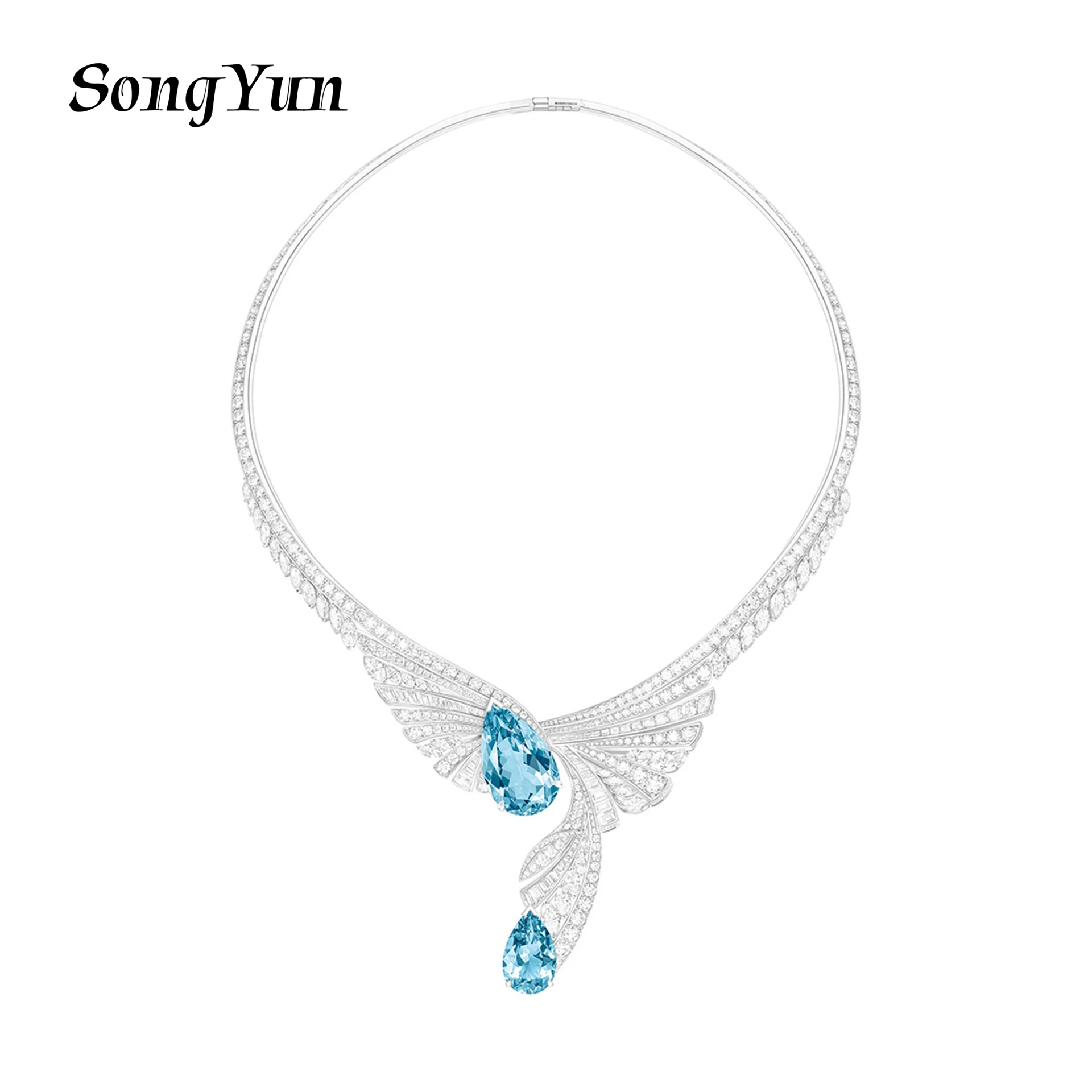 

SongYun Jewelry 925 Sterling Silver Necklace Fine HCD Diamond High Carbon Diamond 925 Sterling Silver Necklaces Accessories