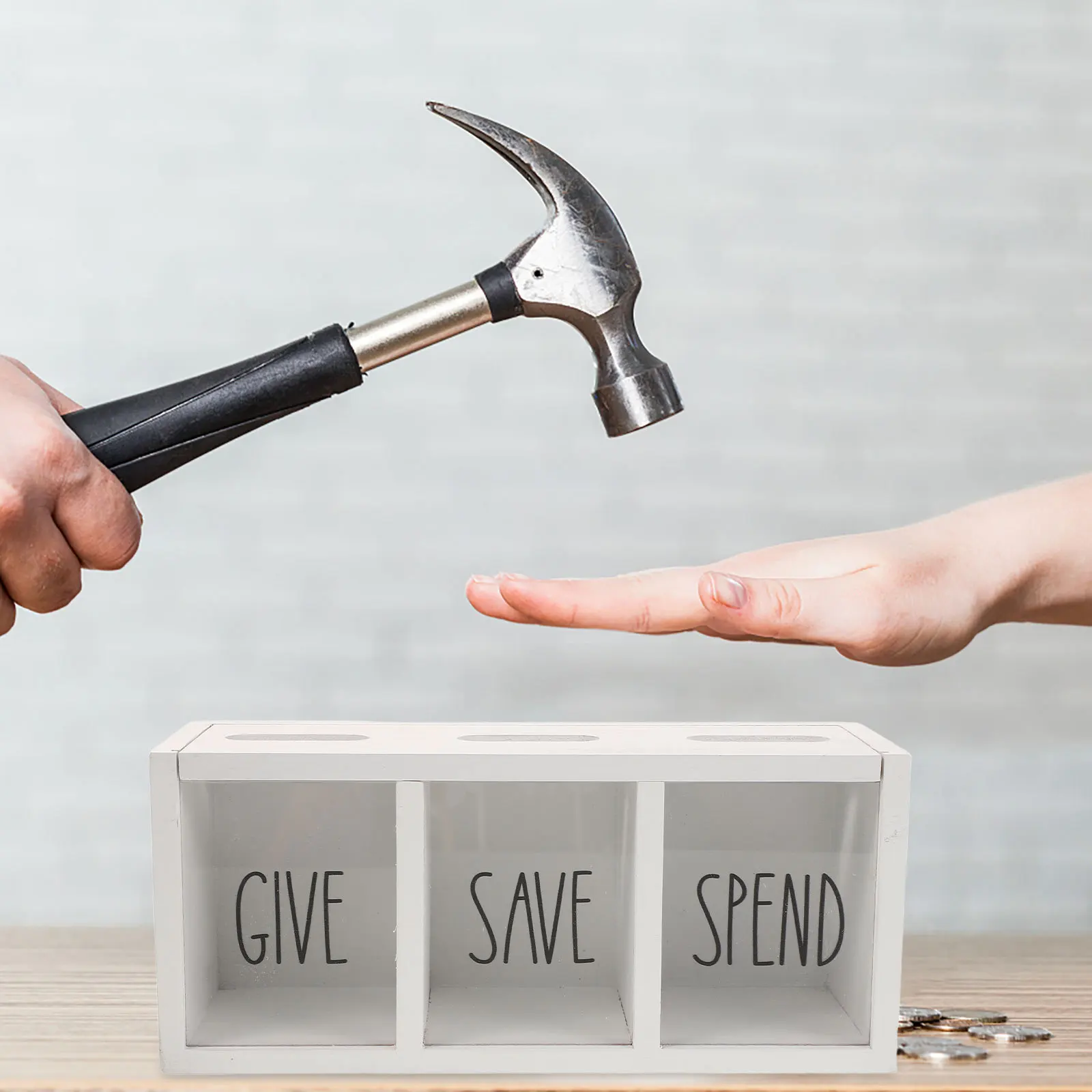 صندوق توفير المال الخشبي للأطفال، بنك العملات المعدنية، يمنح توفير النفقات على الحائط للأطفال والأولاد والبنات وغرفة النوم وغرفة المعيشة