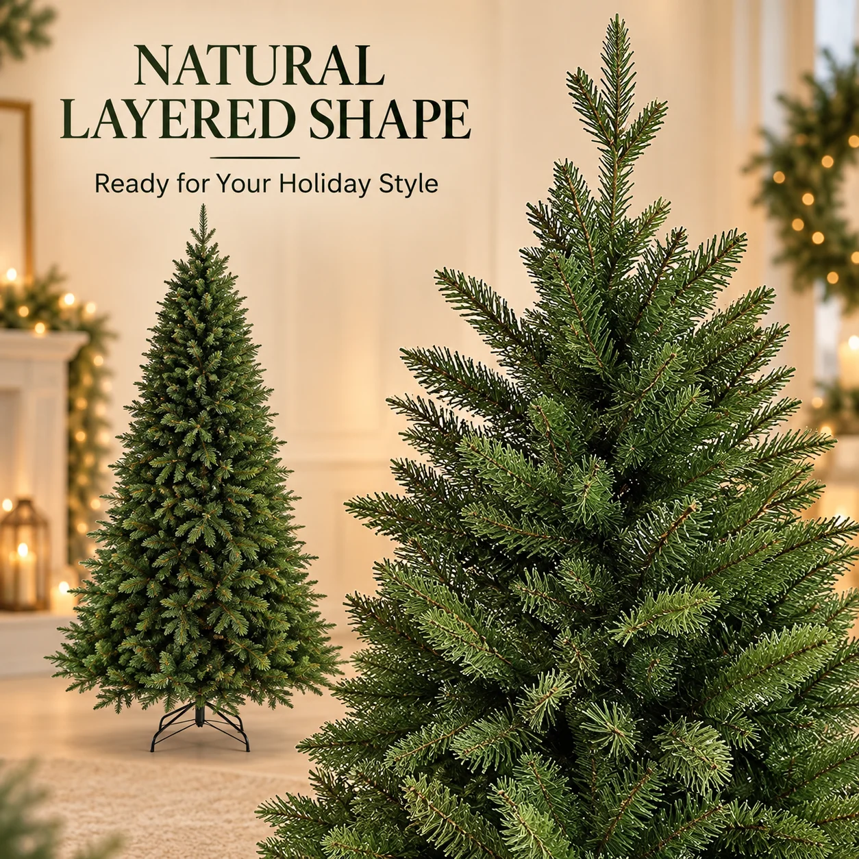 Artificial Christmas Tree PE Mixed Encrypted with LED Lights High-grade Christmas Tree 1.2m-1.8m Christmas New Year Decorations