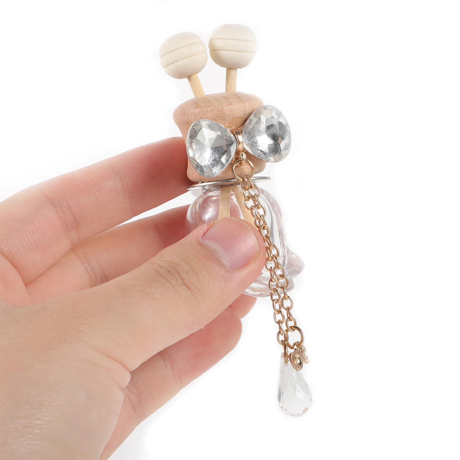 

2Pcs Car Vent Clips Glass Perfume Bottles Refillable Essential Oil Diffuser Portable Car Air Freshener Decoration