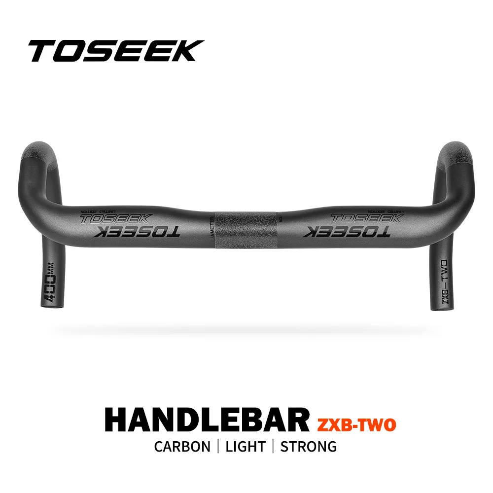 

TOSEEK Full Carbon Fiber Handlebar Bent Bar Black Matte Finish Road Bike Carbon Handlebar 40/42/44 cm External Routing