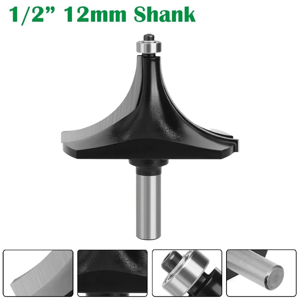 Power Tools Router Bit 1/2 Handle 1pc Big Corner Round Black For Edging Milling Cutter Woodworking High Quality