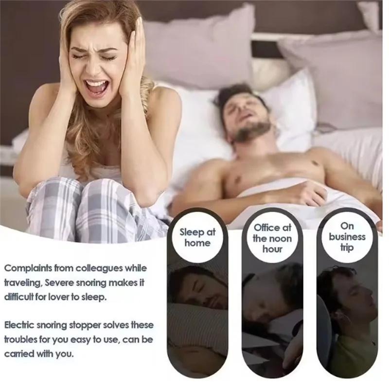 Elektryczny przyrząd przeciw chrapaniu LITE-Snore z niestandardowymi ustawieniami prędkości nawiewu - Niebieskie rozwiązanie na chrapanie