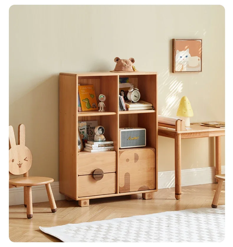 

Книжный шкаф в скандинавском стиле напольная детская книжная полка Европейский Буковый деревянный многофункциональный шкаф для хранения детская книжная полка