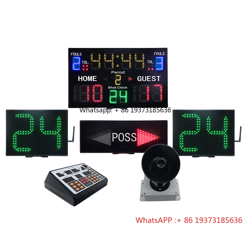 

18650 Built-in Battery or Type-C Powered Scoreboard Digital LED Basketball Scoreboard With 24s Shot Clock