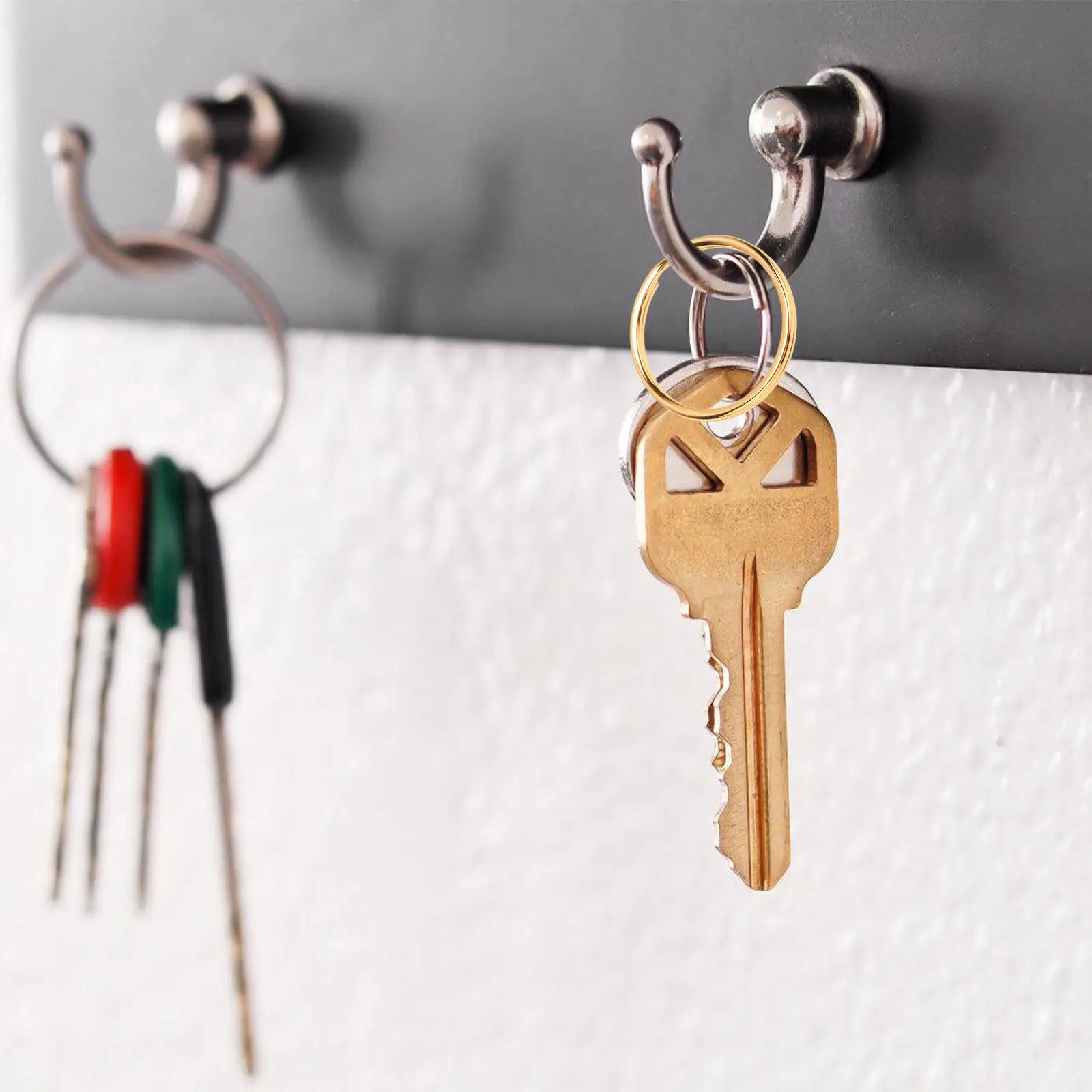 

100 шт. золотых металлических кольцевых брелоков 25 мм премиум-класса для организации ключей, шнурков и аксессуаров для рукоделия, не деформируются