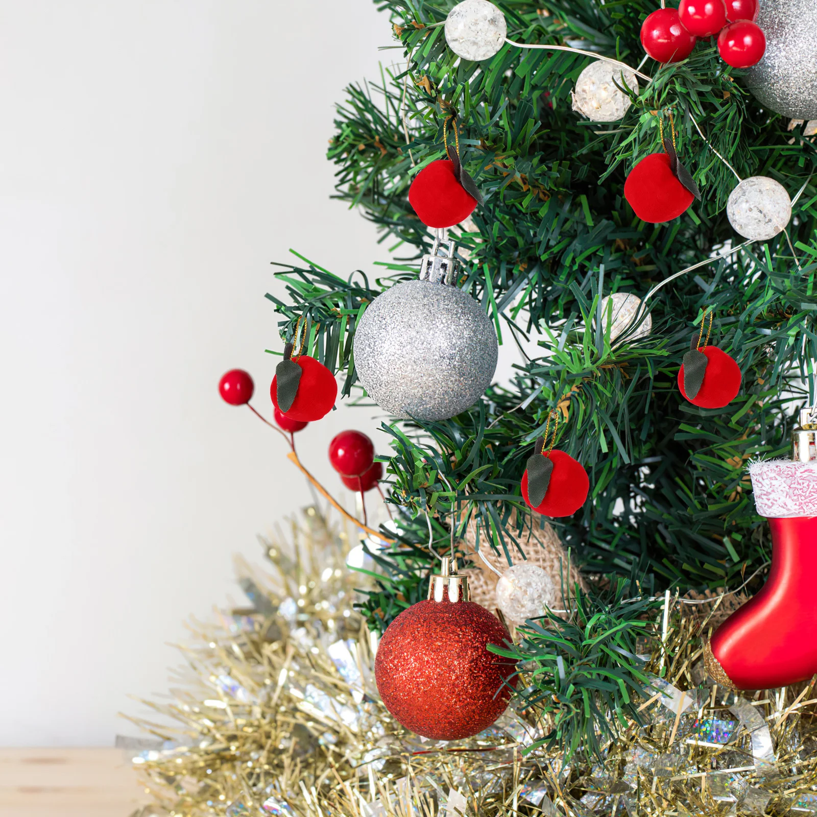 

24Pcs Red Apple Hanging Pendants Christmas Tree Ornaments Foam Xmas Decorations Holiday Hanging Decorations for Home