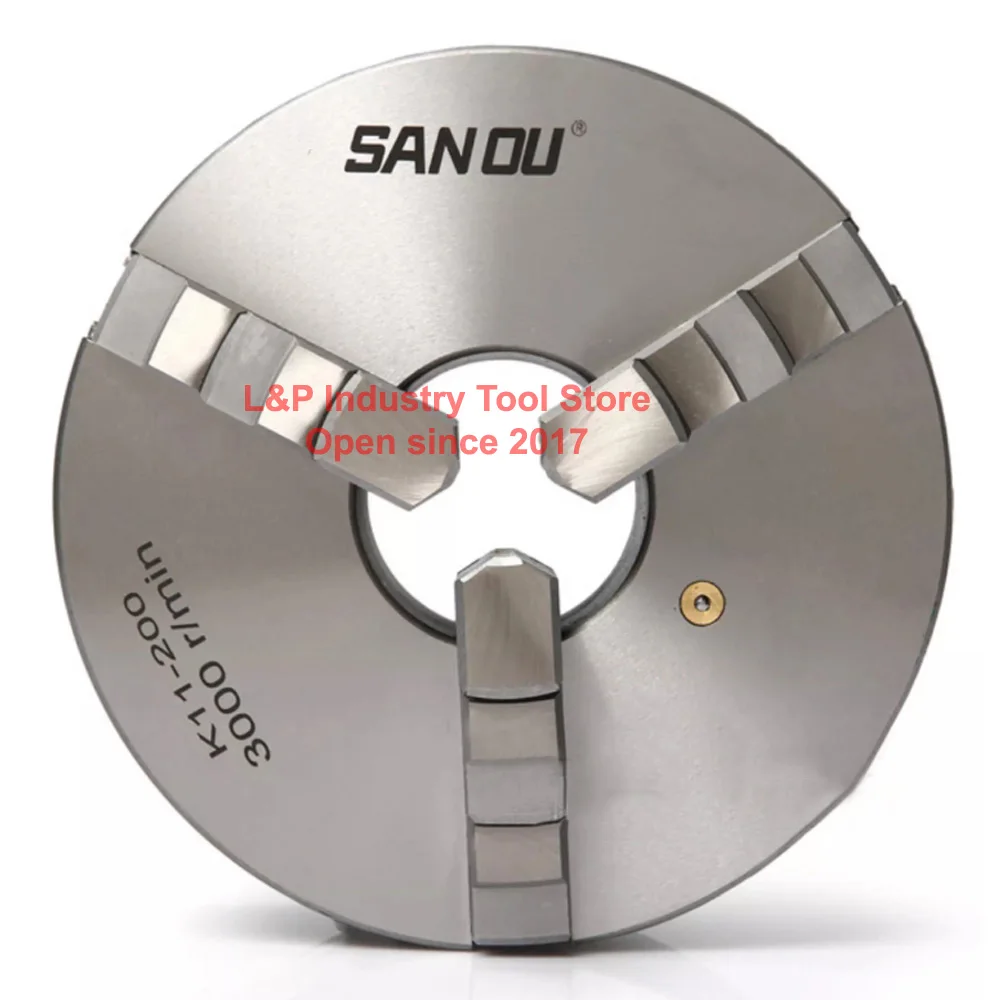 3 Three Jaws Precision Lathe Chuck K11-160A/165/200F 200mm CNC Machine Spare Parts Tool Holder Mandrel Clamp Turning Accessories