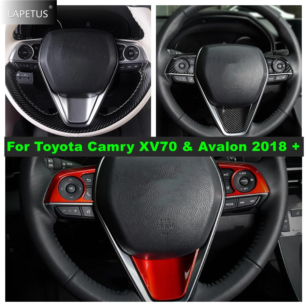 

Red For Toyota Camry XV70 & Avalon 2018 - 2023 ABS Car Steering Wheel Trim Control Button Decor Frame Cover Stikcer Accessories